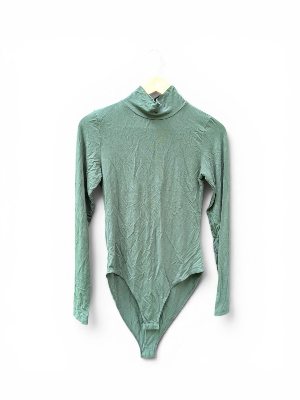 MANGOPOP Sage Green Long-Sleeve Turtleneck Bodysuit